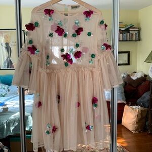 🌸 Tulle mini applique dress